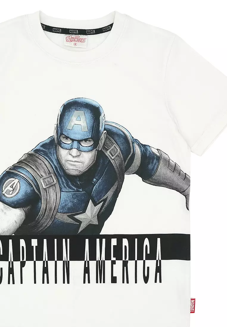 Boys Licensed Graphic T-Shirt Captain America Sketch