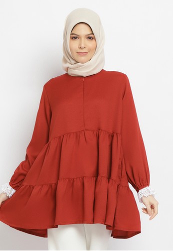 Jual Kayser Blouse Ayduha Merah Bata Original Zalora Indonesia