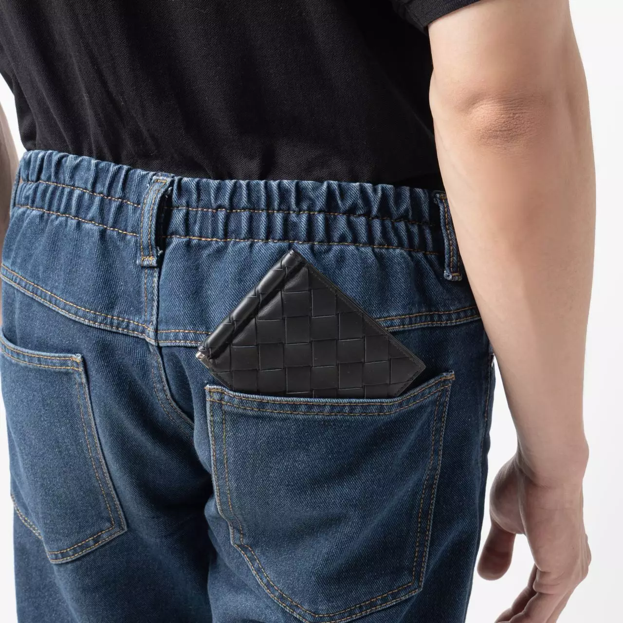 Card Holder with Money Clip Leather Black