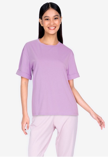 ZALORA BASICS purple Casual T-Shirt DD551AA68DB77CGS_1