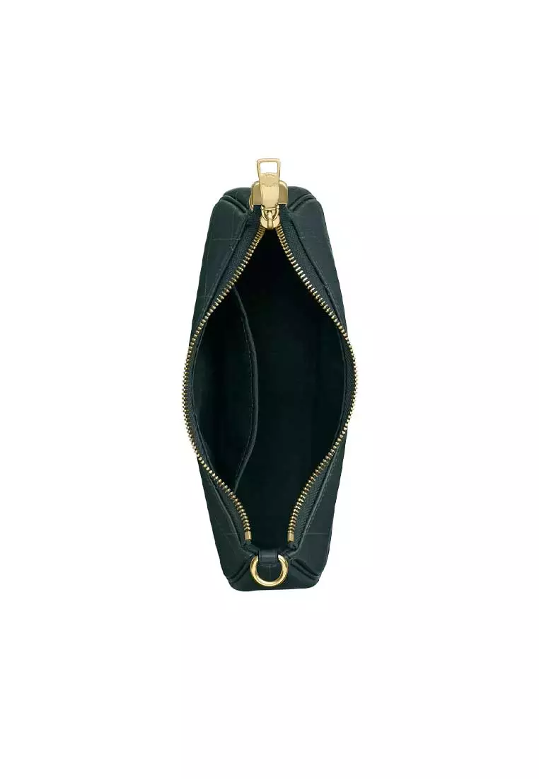 Teri Shoulder Bag With Quilting Dark Teal CDP32