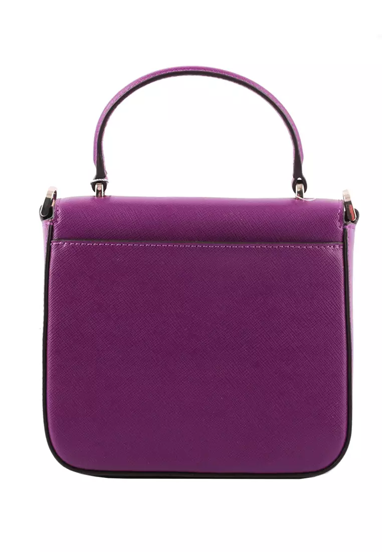 Kate Spade Staci Purple Square Crossbody Saffiano Leather Bag in