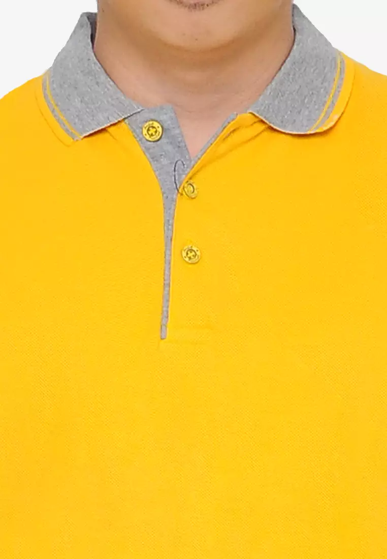 Andre Michel Kaos Polo Shirt Lengan Pendek Kerah Abu Kuning 933-70