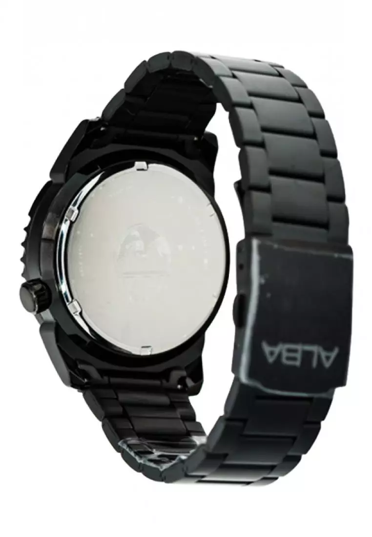 Jam Tangan Pria Alba Original Garansi Resmi AS9N29 AS9N29X1 Strap Stainless Steel Black Red