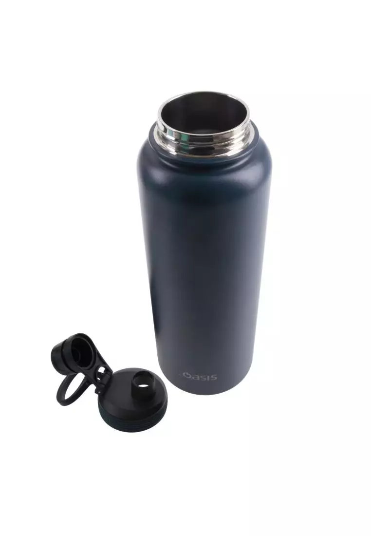 Oasis Stainless Steel Insulated Sports Water Bottle with Screw Cap 1.1L - Navy