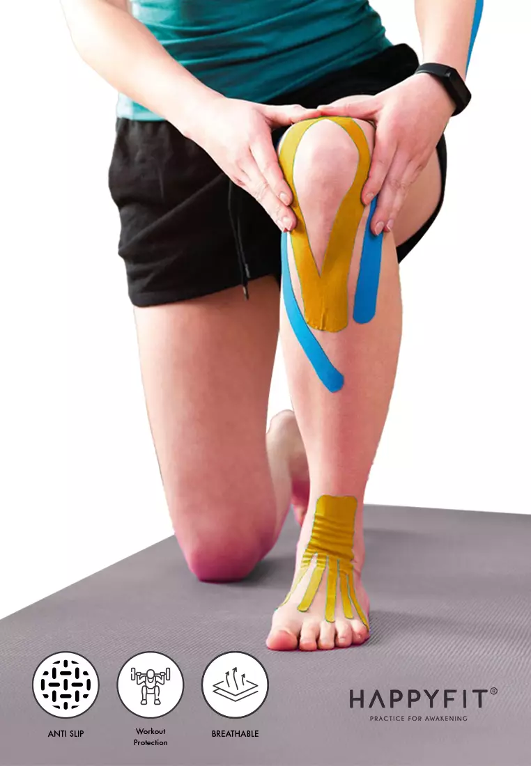 HAPPYFIT Kinesio Support Tape Cotton Adhesive - Finger & Wrist Tape - Perban Olahraga - 7,5cm x 5m