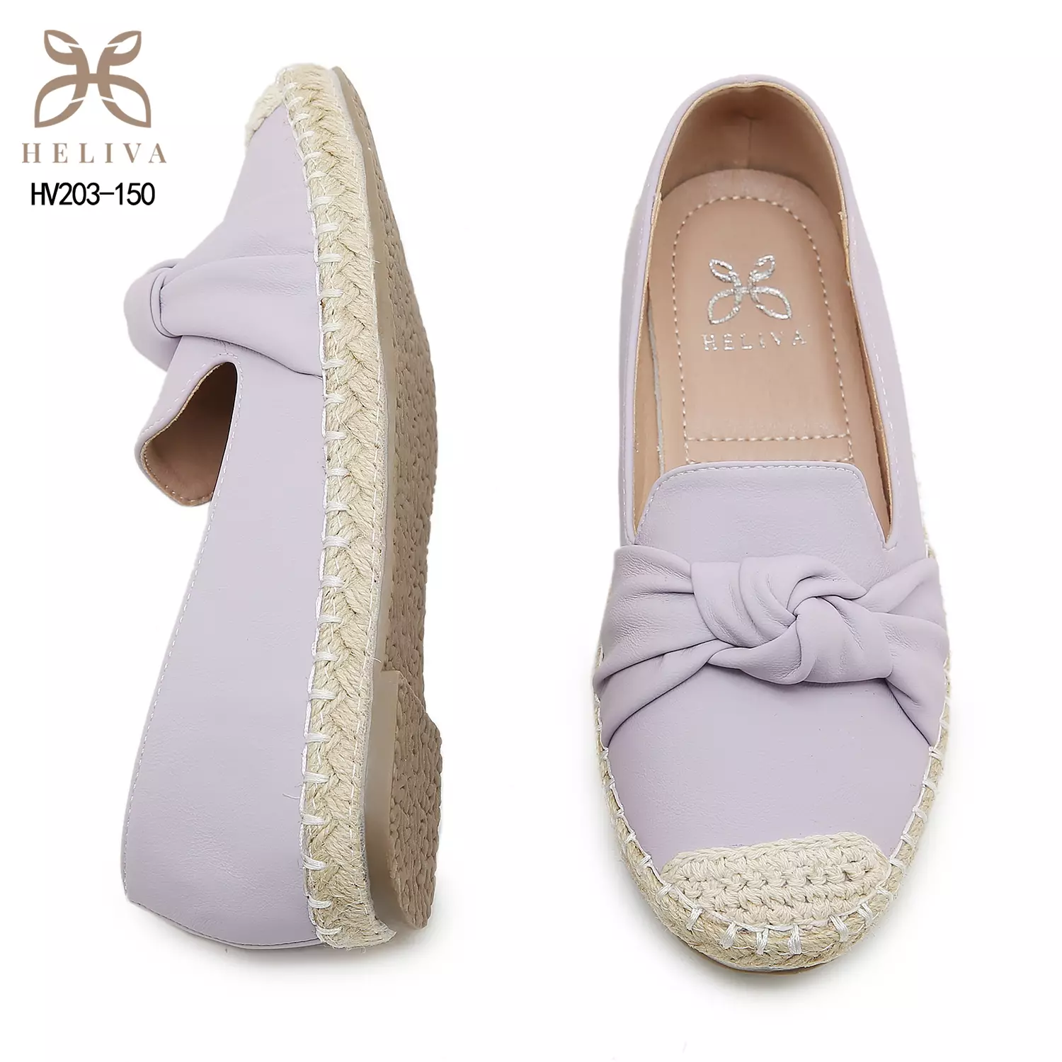 HELIVA YUNNA Stylish Slip On Shoes with Decorative Bow and Espadrille Accent HV203-150