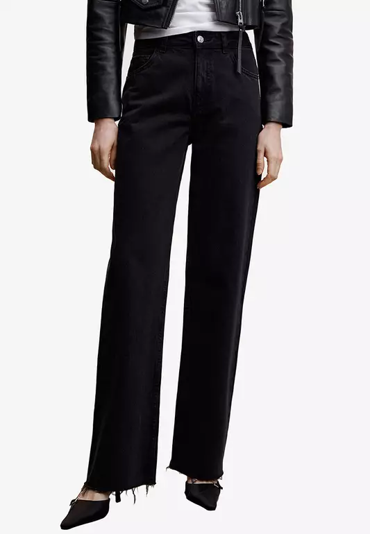 Wide Leg Mid-Rise Jeans