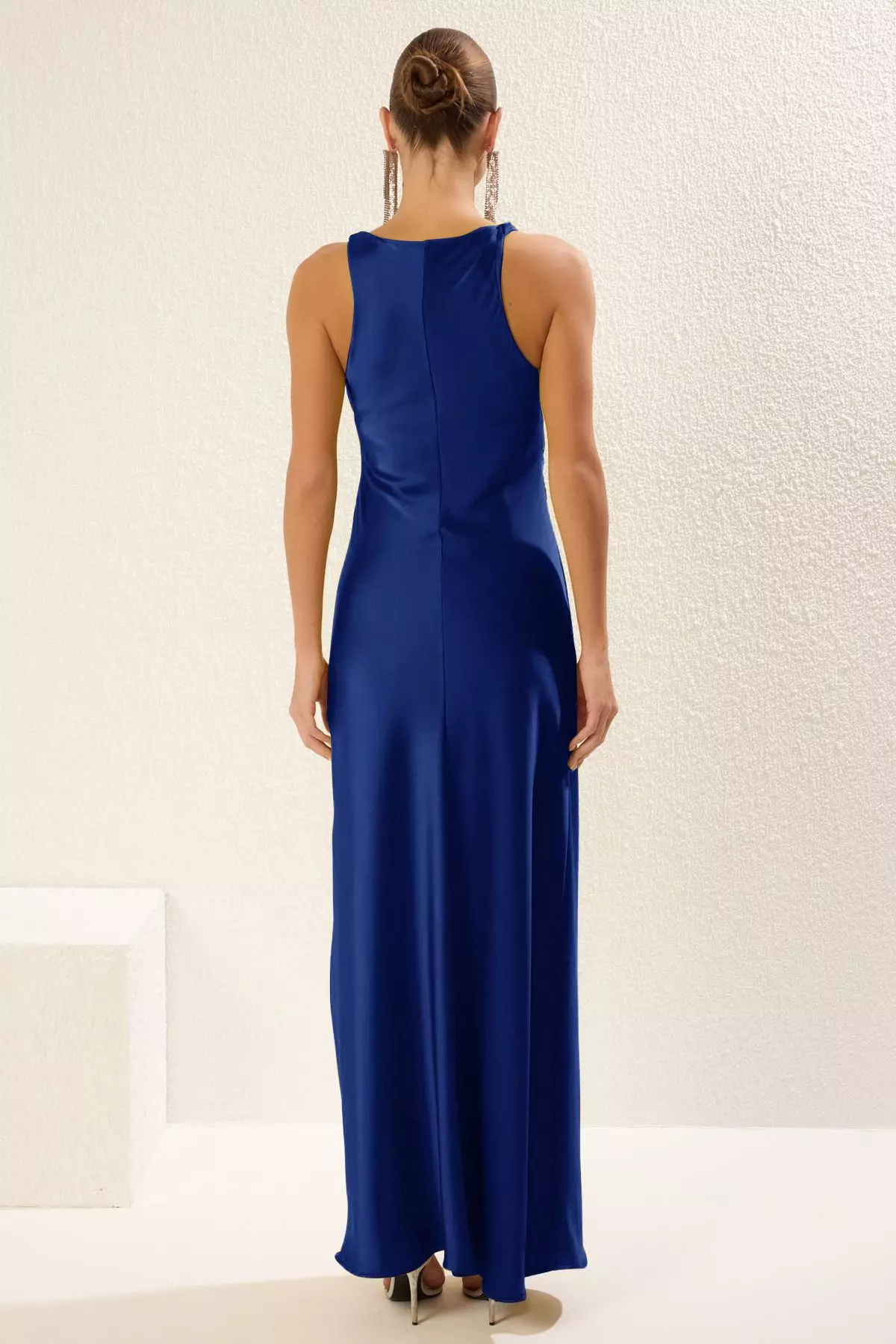 Saxe Body-fitting Satin Woven Maxi Evening Dress Night Graduation Dress  TPRSS25AE00066