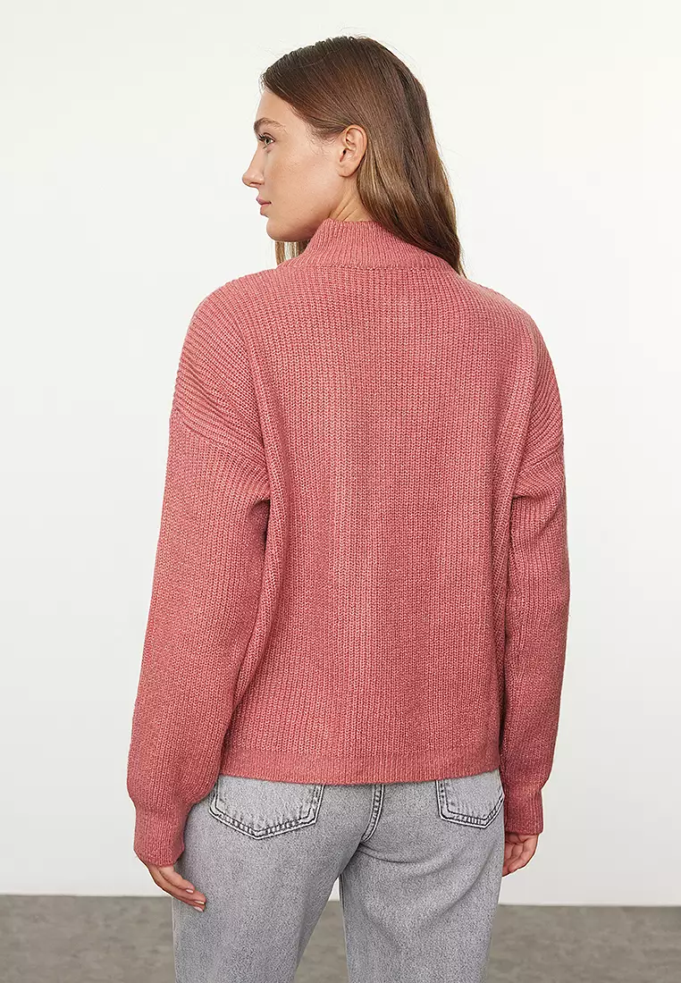Soft Texture Zippered Knitwear Sweater