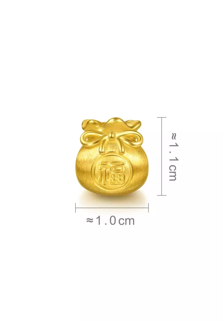 999 Gold Charme Fortune Bag Charm for Women & Men 95985C  [Bracelet not included]