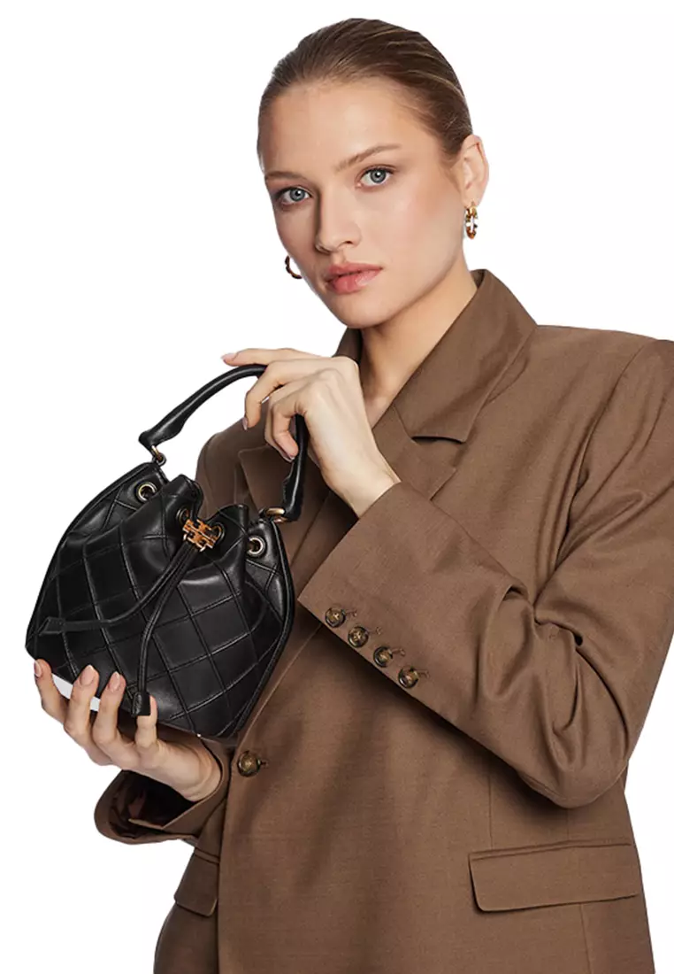 TORY BURCH: Fleming bag in leather - Black  Tory Burch mini bag 142565  online at
