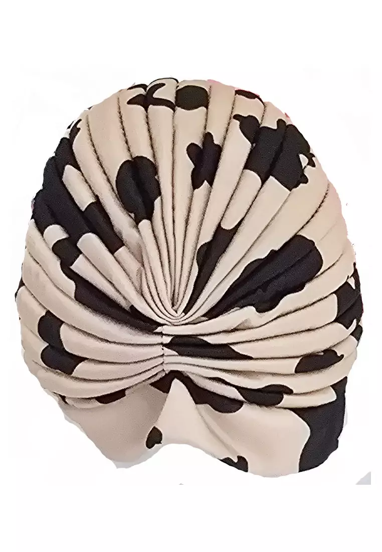 Printed Cow Print Turban Beige