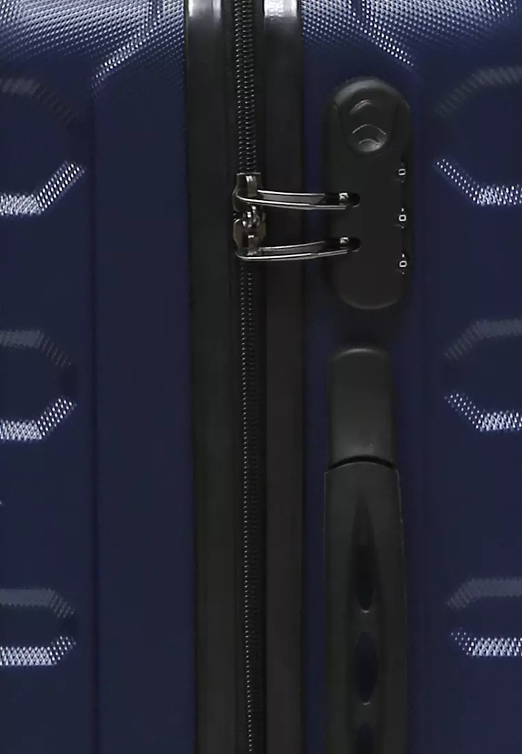 Carlton Koper Hardcase Unisex Size 20 Inch Tas Travel Combination Lock Large Compartment Material ABS+PVC Coated ORIGINAL - Navy