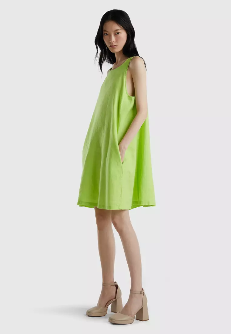 Benetton linen dress new arrivals