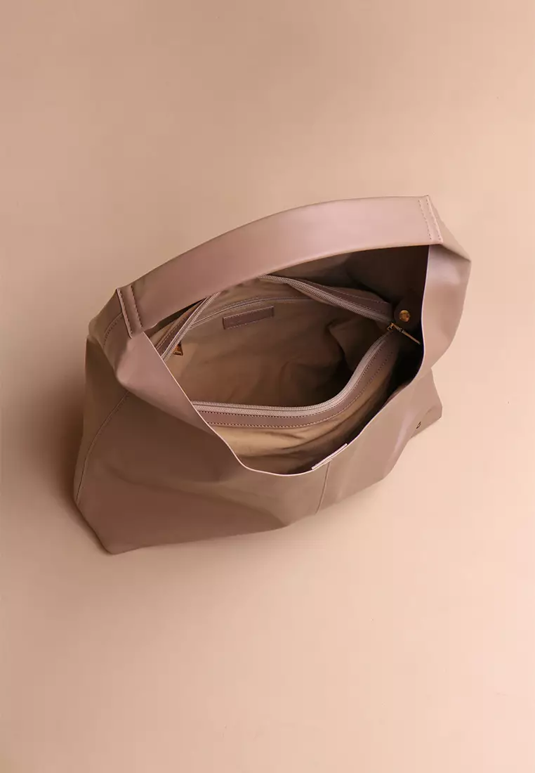 Silvertote Tas Bahu Wanita Allene Vegan Leather Hobo Mocca