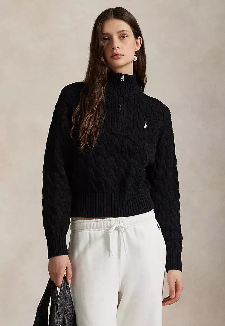 トップス POLO RALPH LAUREN knit XL Buy Polo Ralph Lauren Cable-Knit Cotton Quarter-Zip Sweater 2026