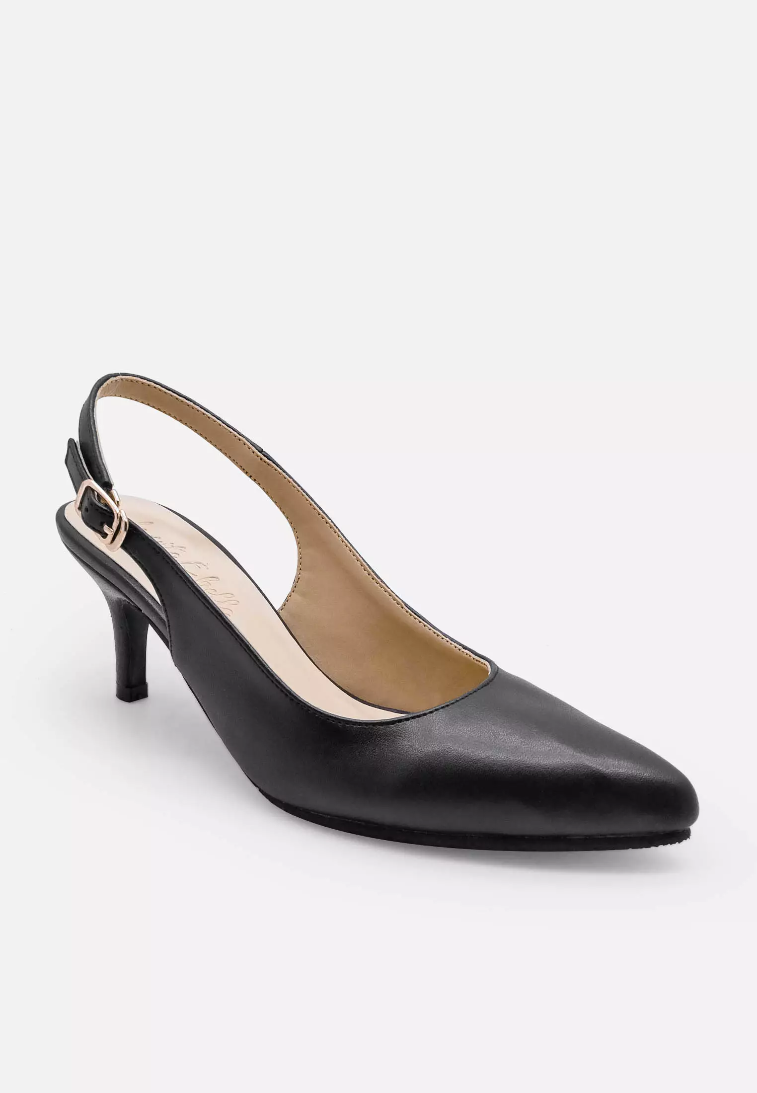 Claire Sepatu Slingback Wanita Stiletto Pointed Toe