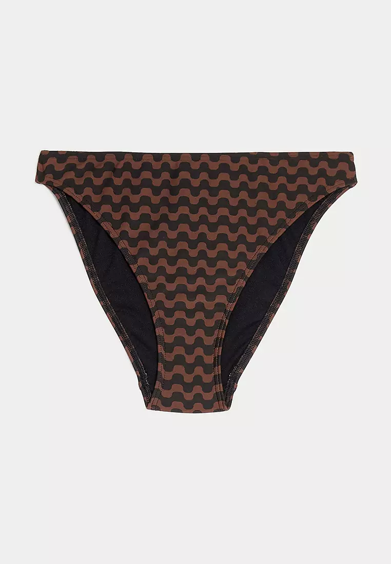 Printed High Leg Bikini Bottom