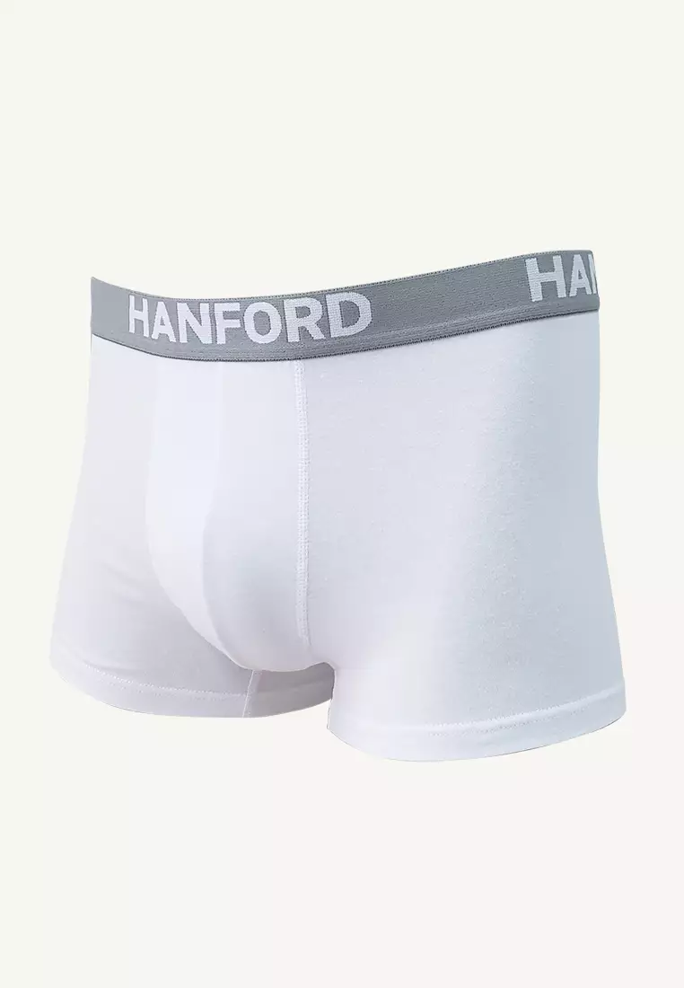 Cotton w/ Spandex Men's Boxer Briefs Ansel - White (3in1 Pack) S-4X Big Plus Size