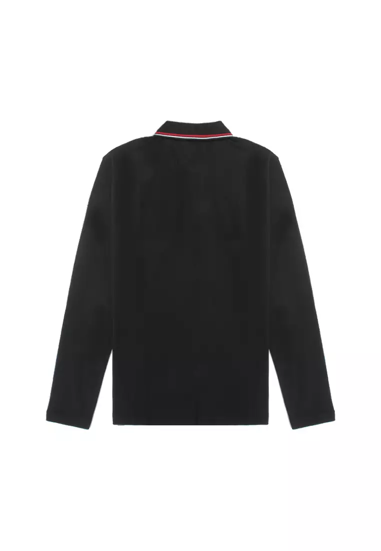 Men's Long-Sleeved POLO In Black 8N1FB5 1JPTZ