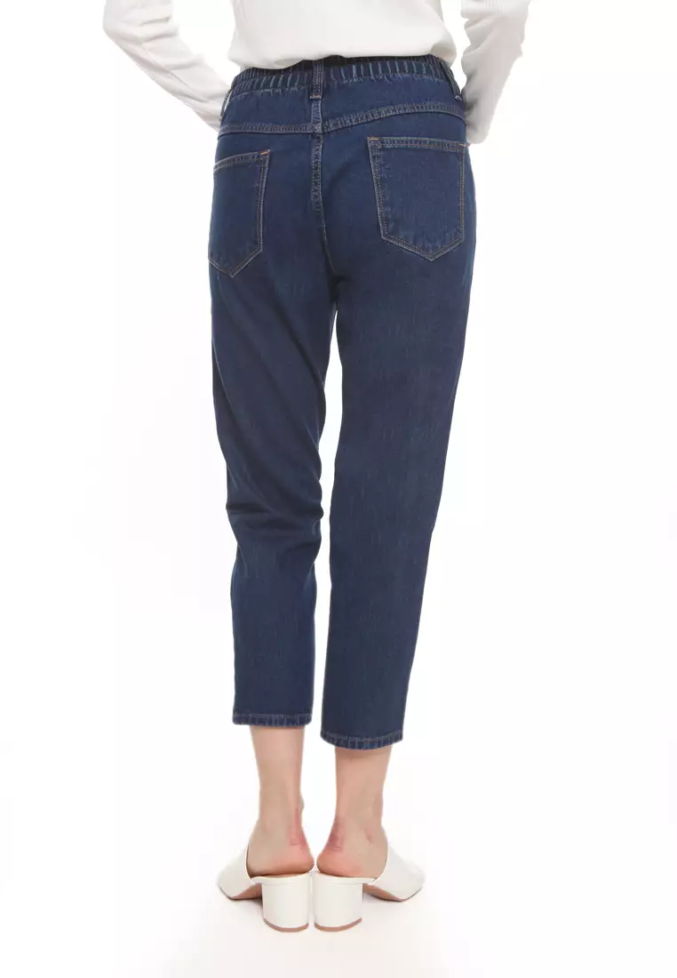 Mom Jeans in Deep Blue MJ2002