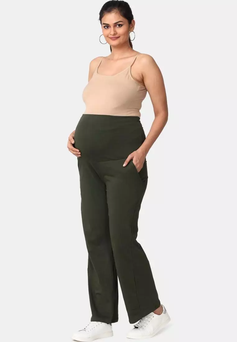 Comfy Maternity Trackpants - Olive