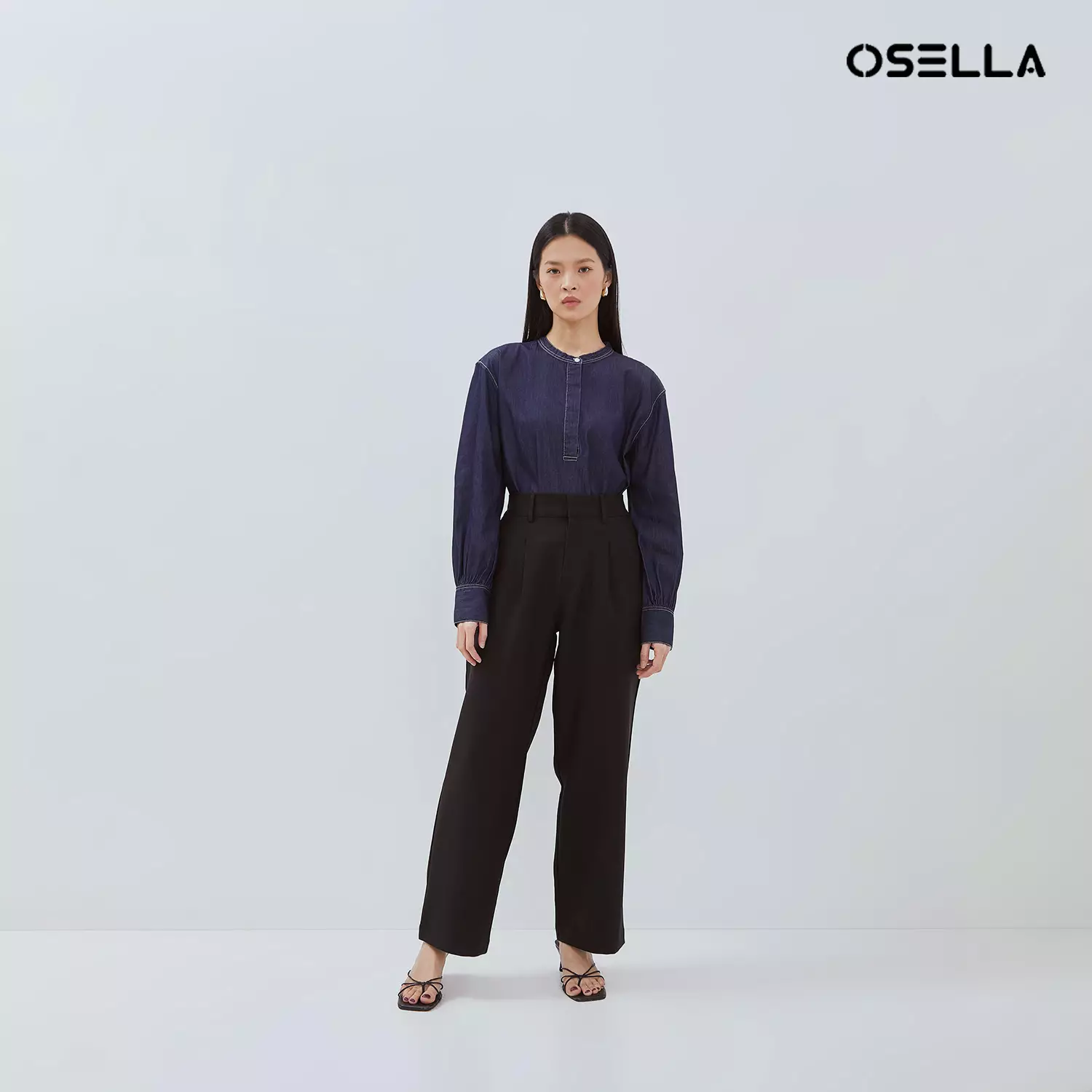 [NEW] Osella Kimmy Wide Leg High-Waist Trousers 2181500543 | Celana Panjang Wanita