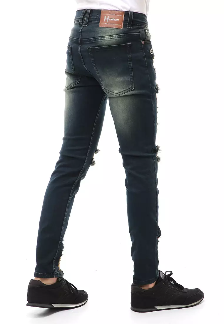 Locko Long Pants Celana Panjang Pria Ripped Jeans Material Denim ORIGINAL - Biothing
