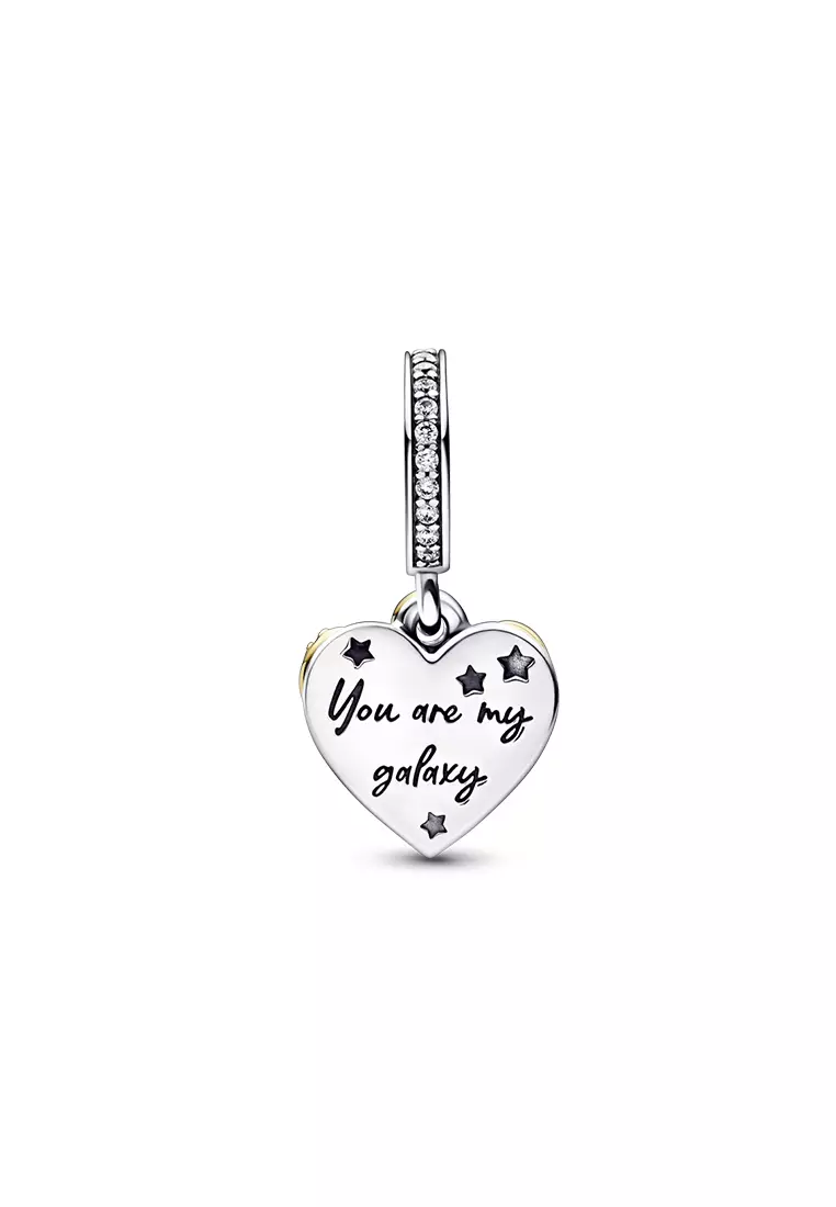 Pandora 14K Gold Plated Shooting Star Hearts Double Dangle Charm