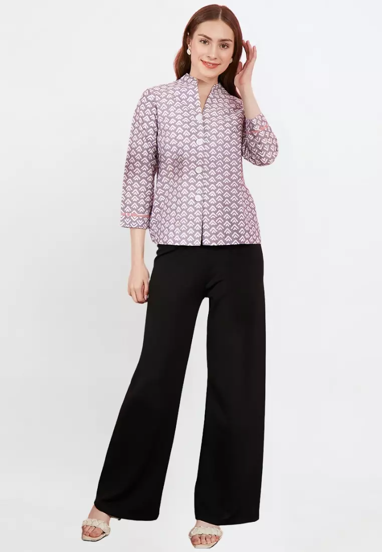Blouse Batik Agnia Ungu Muda