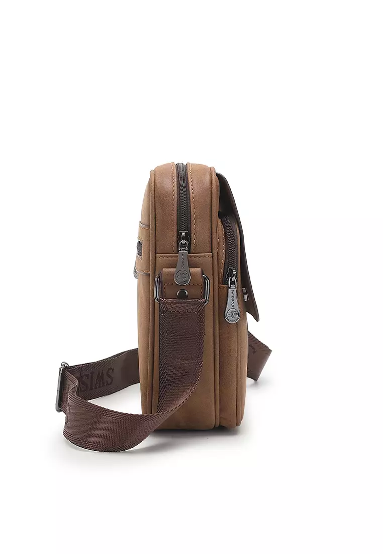 Men's Sling Bag / Crossbody Bag - Light Brown