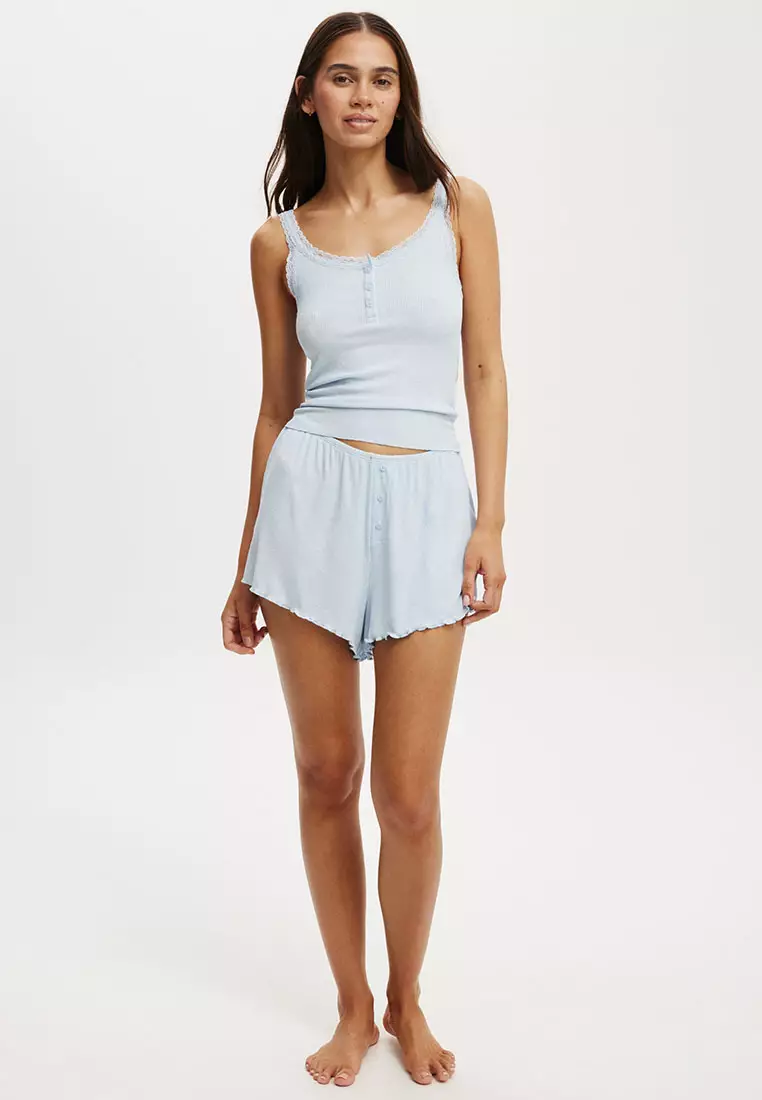 Sleepy Rib Henley Tank Top