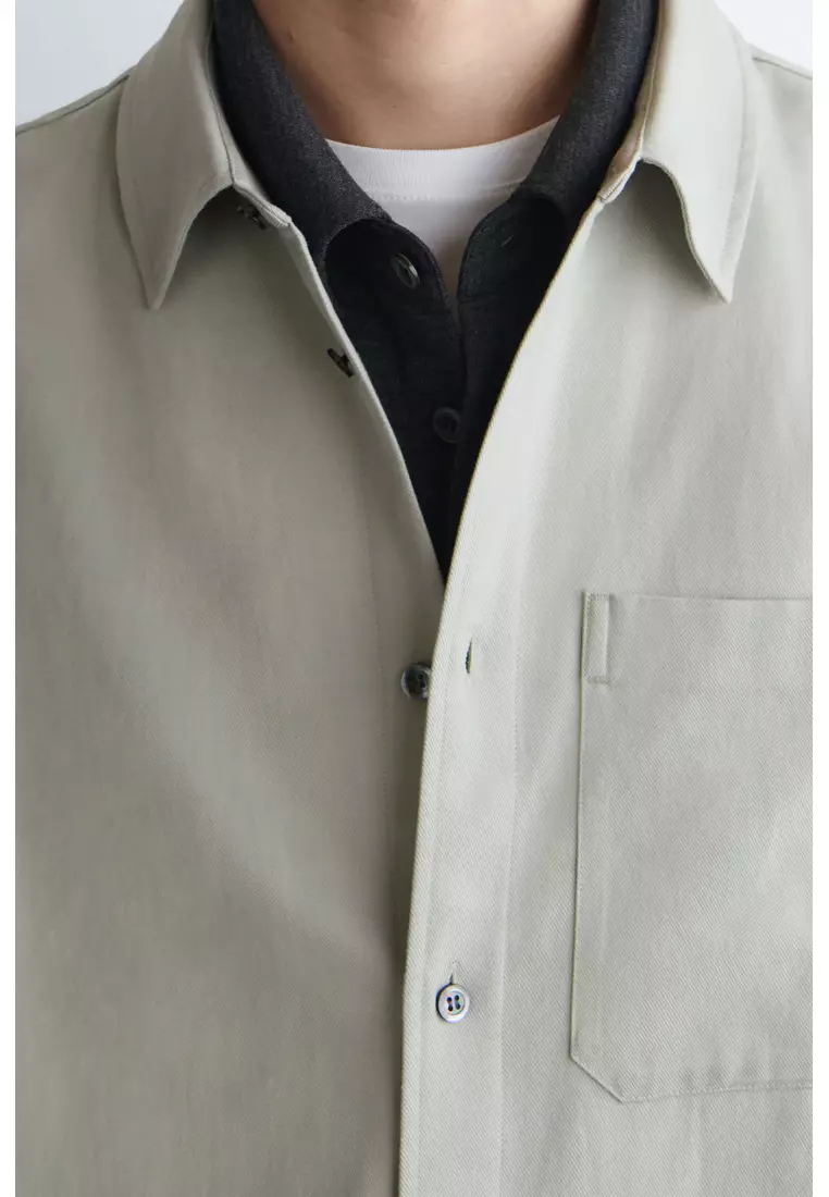 RELAXED BRUSHED COTTON-BLEND SHIRT