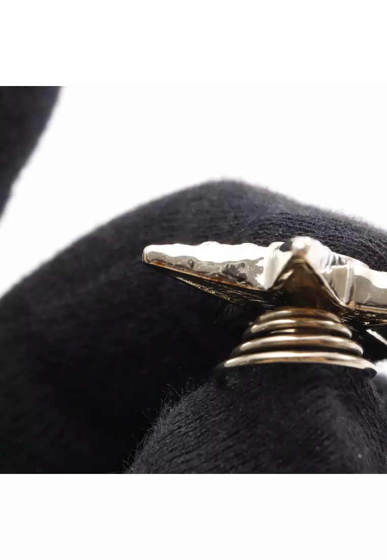 Pre-Loved Chanel coco mark star hair accessory GP Rhinestone gold clear B22C