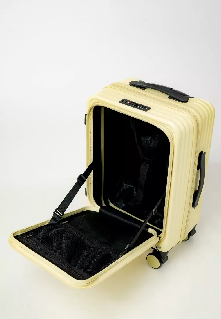 Alpha 20" Small Hard Case Luggage in Butter