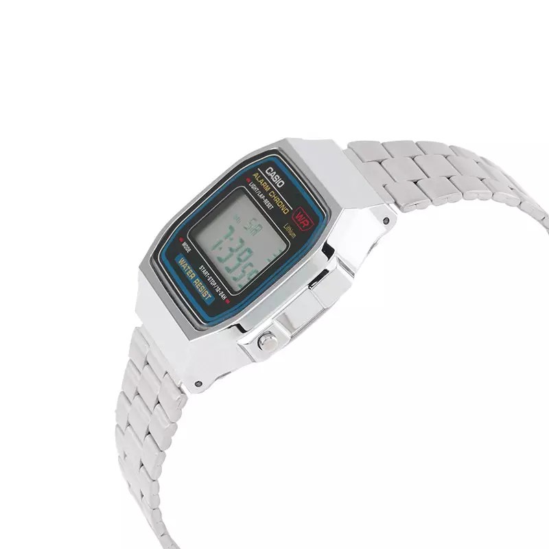 Jam Tangan Unisex Digital Casio Standard A159W-N1DF A159 Retro Dial Stainless Steel Band