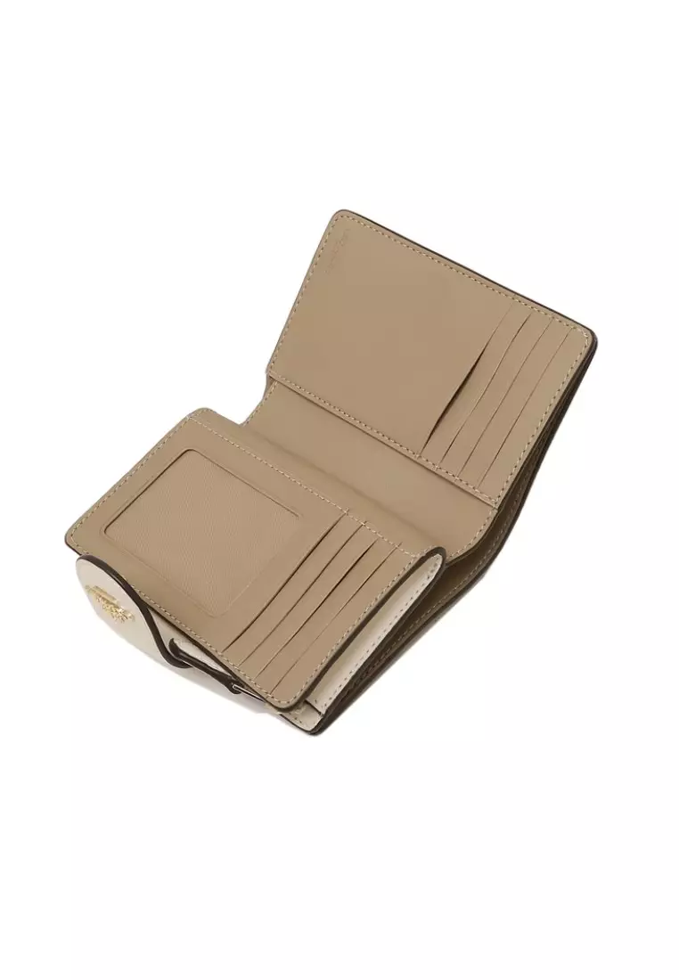 COACH 皮革女裝摺叠鈕扣錢包 (C0082) - IM /LIGHT KHAKI /CHALK