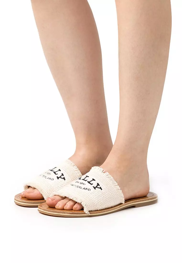 BALLY Bianka Women's Flip Flops in Bone 2025 | Buy BALLY