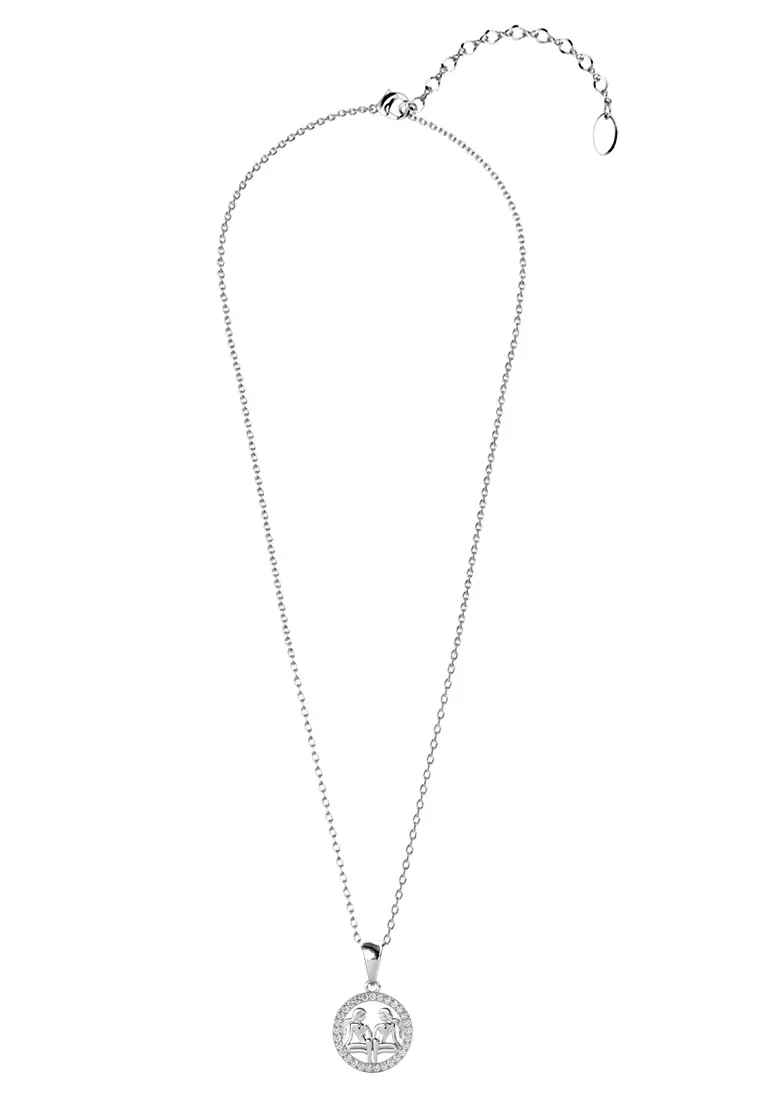 Circlet Gemini Pendant - Kalung Crystal Swarovski by Her Jewellery