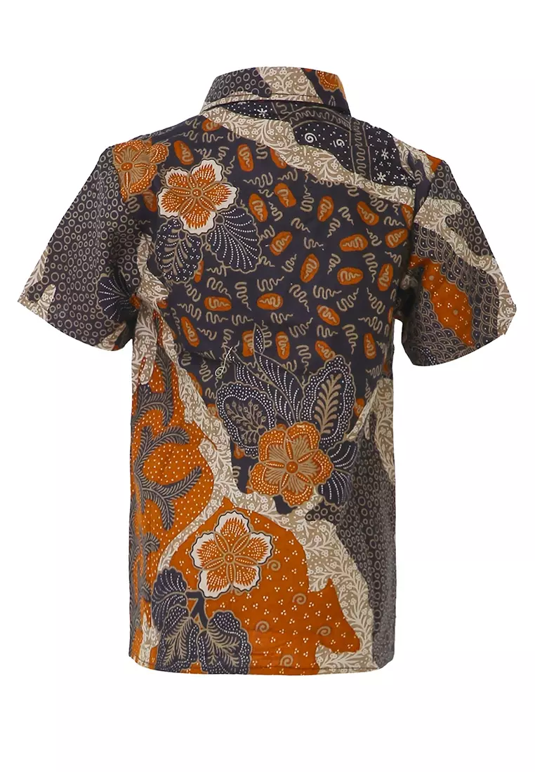 Lucas Kemeja Formal Batik Anak Laki-laki Lengan Pendek Motif Pulau Kids Traditional Shirt Material Cotton ORIGINAL - Multicolor