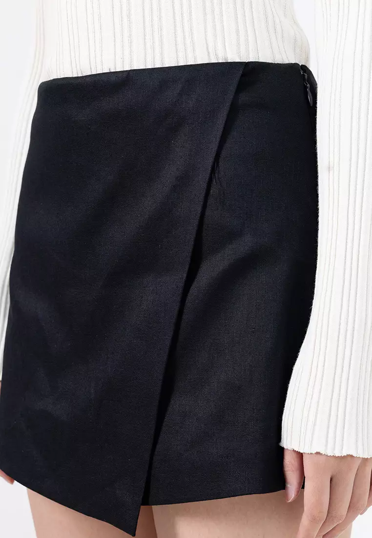 Linen-Blend Skort