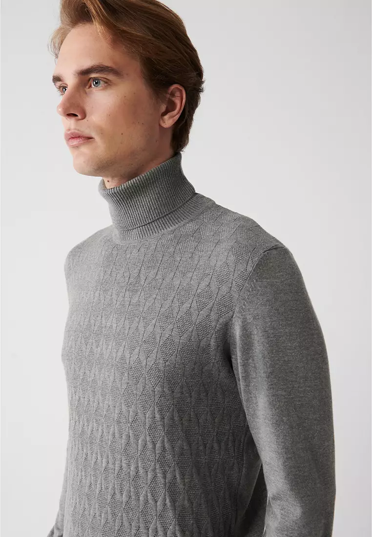 Turtleneck Patterned Sweater