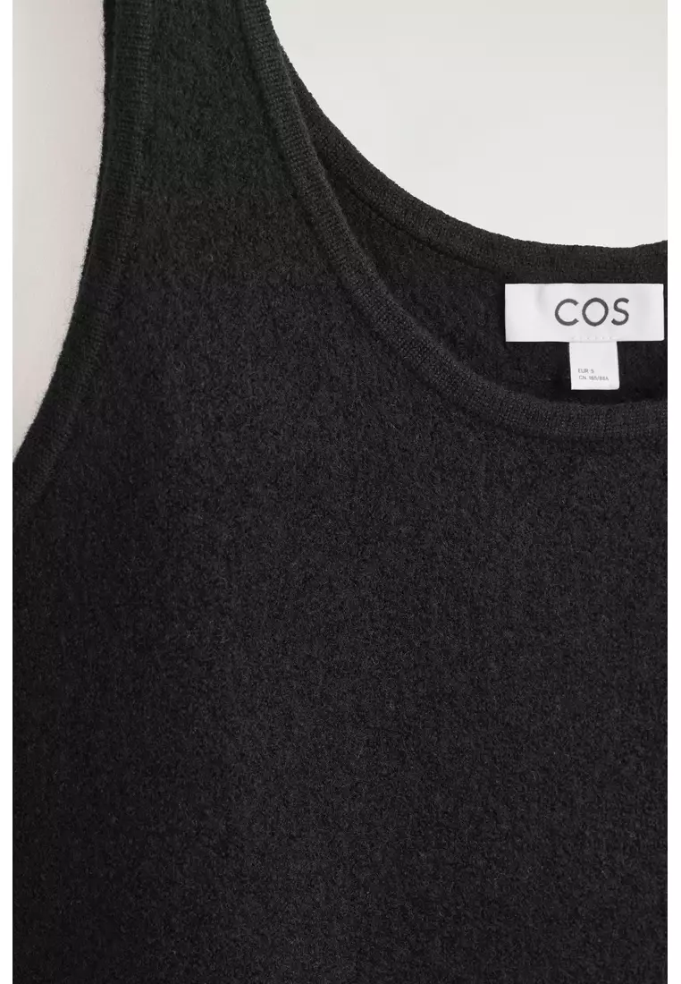 BOILED-WOOL A-LINE MINI DRESS