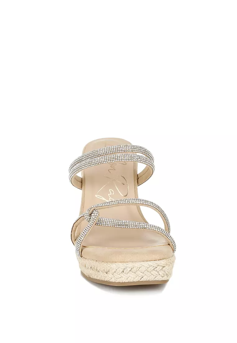 Sepatu Espadrilles Berhias Berlian Imitasi Perona Pipi