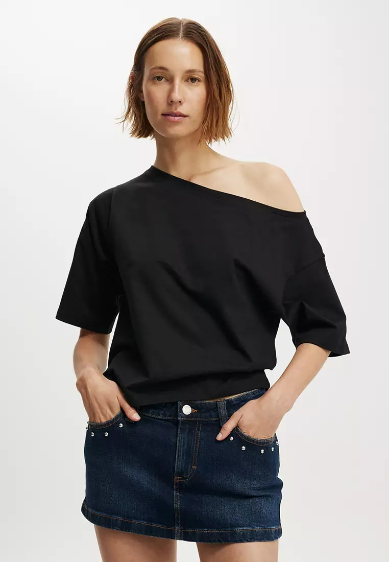 迷你低腰牛仔裙