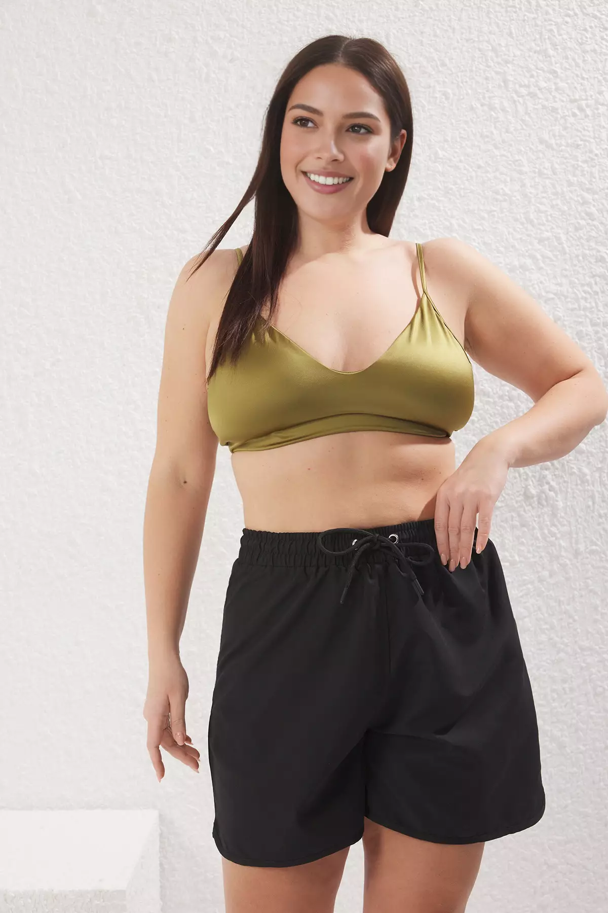 Black Regular Fit Plus Size Swim Shorts
