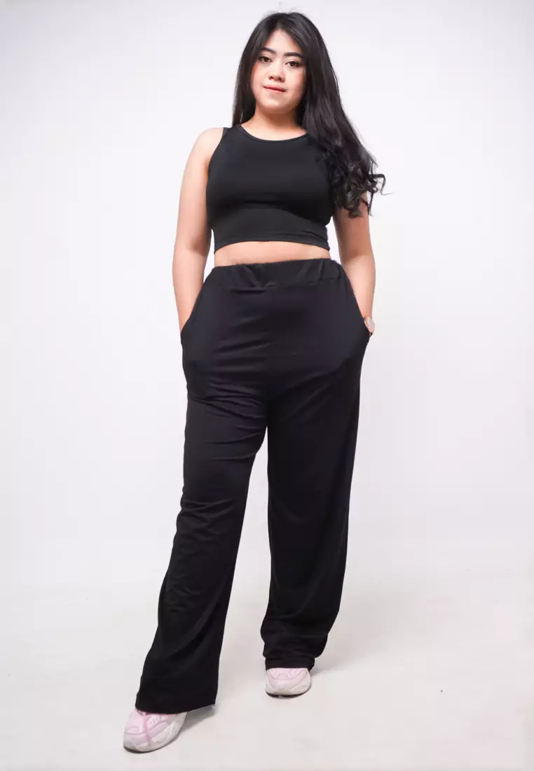 LTE19 TDLA CRTK Crop Tanktop Casual Wanita Polos Black