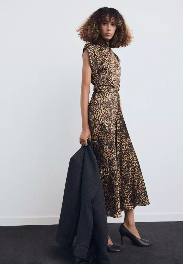 knee length dresses for ladies Chain Link Shark Bite Midi Dress