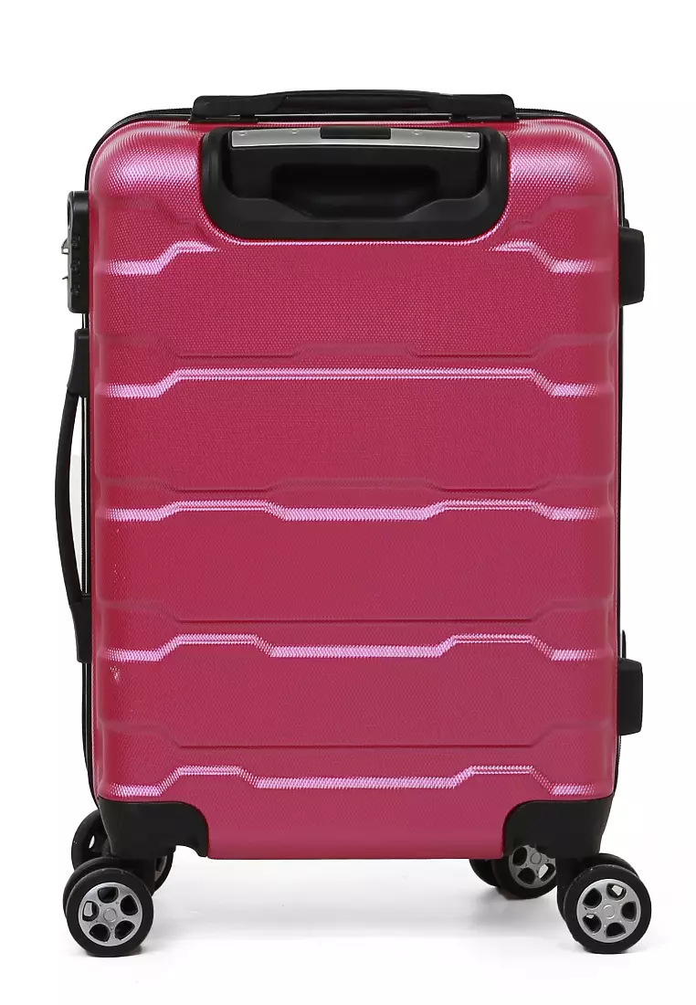 Carlton Koper Hardcase Unisex Size 20 Inch Tas Travel Combination Lock Large Compartment Material ABS+PVC Coated ORIGINAL - Pink